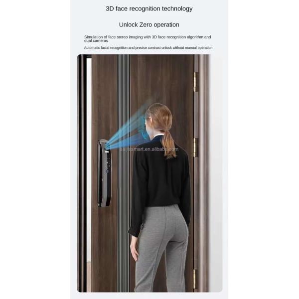 3D Facial Recognition High Security Room Intelligent Home Zinc Alloy Smart Door Lock