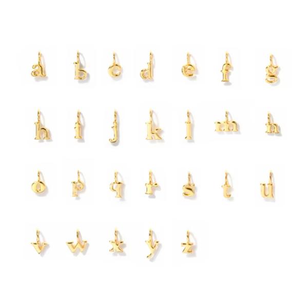 18k Gold Plated 925 Sterling Silver Metal 26 Alphabet Initial Letter Charm Necklaces