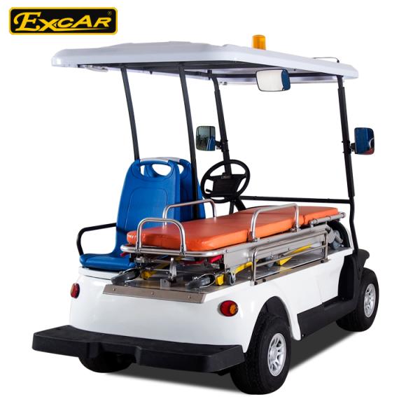 White 2 Seats Electric Ambulance Car 48V Trojan Battery Golf Cart Ambulance