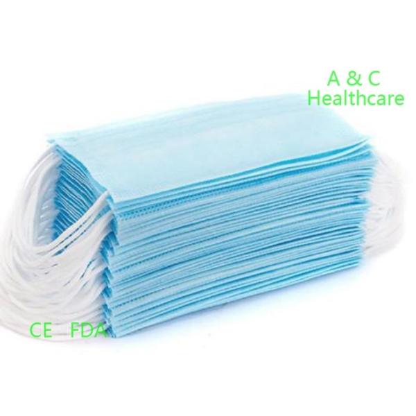 CE Standard 3 Ply Disposable Face Mask Non Woven Melt Blown Fabric