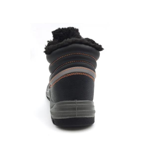 Black Winter Safety Shoes Durable Wool Lined Waterproof Boots Unisex