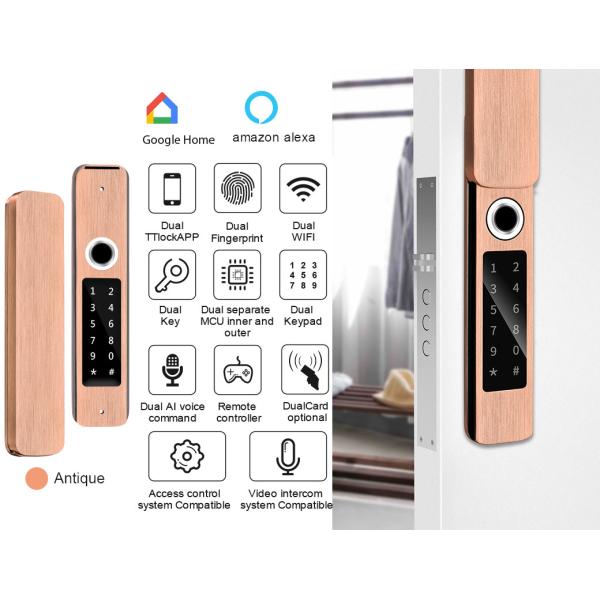 Waterproof Digital Smart Fingerprint Outdoor French Door Security Locks