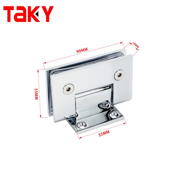 SSS 304 Shower Room Short Plate Door Hinges Double Action Full Size Shower Hinge Wall to Glass Door Hinge