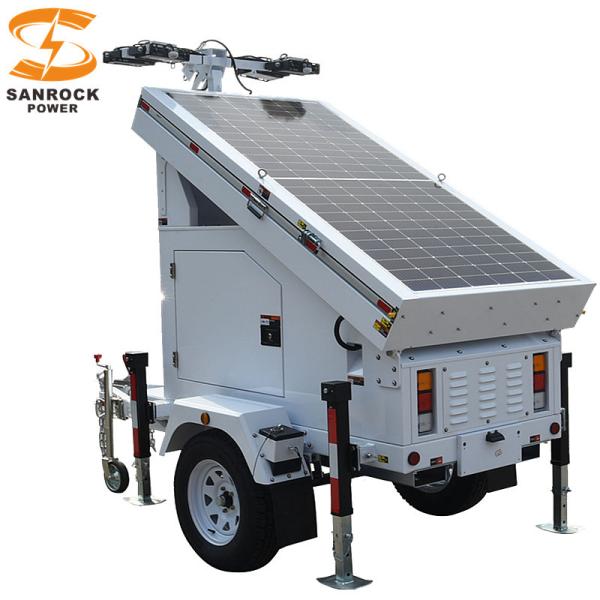 OEM Mobile Solar Light Tower Trailer Mounted Lighting Tower For Outdoor Activities