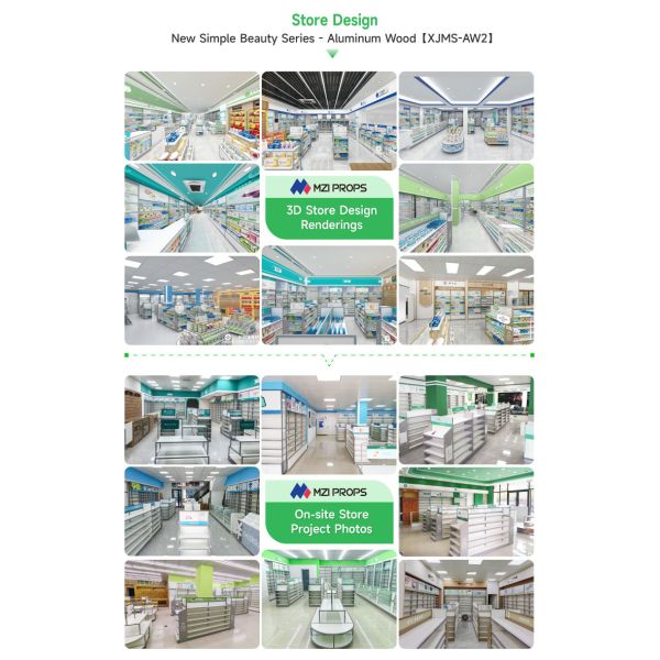 3D rendering of pharmacy store design