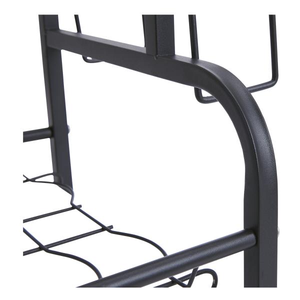 Sustainable Kitchen Storage Shelves 2 Layers Drawer Style Flavour Bottle Rack Black Finfished