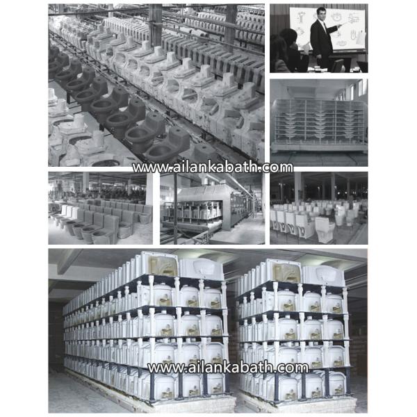 Sanitary Ware Bathroom Washdown Two piece Toilet with 10cm/4inch diameter outlet Ceramic Toilets