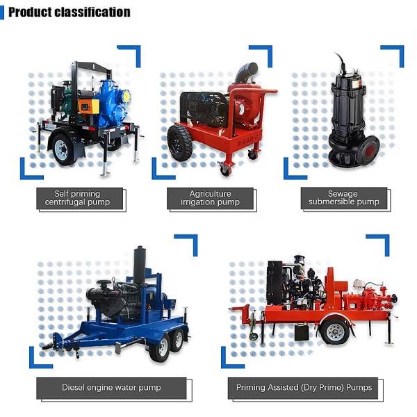 Diesel Water Pump Trailer Self Priming Pump 500m³/H Submersible Pump Flow Water Pressure Pump
