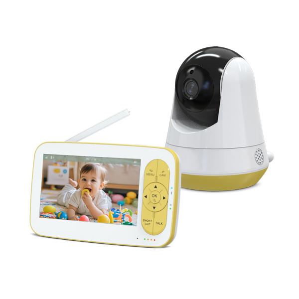 Pan Tilt Digital Zoom Infant Video Babyphone 2 Way Full HD Monitor with Functions and Rechargeable Battery 5000mAh