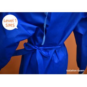 Elastic Cuff Disposable Isolation Gowns With Ties Level 1 CE Certified