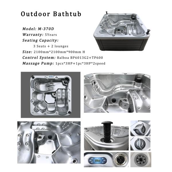 Comfortable Balboa Acrylic Outdoor Massage Bathtub Hot Spa Tubs