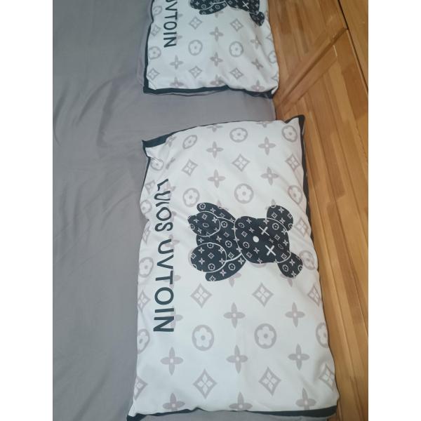 Customized Color 4Pcs 100% Polyester White Bear Bed Sheet Set For Hotel Baby Home