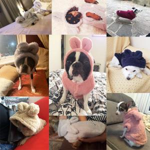 Cheap Winter Custom Dog Hoodies , Cold Proof Small Dog And Cat Clothes wholesale