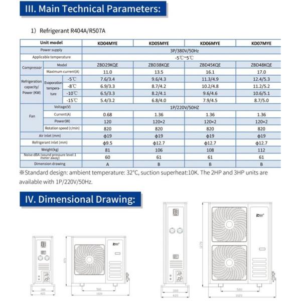 Parallel Compressor Commercial Cold Room Air Cooler Box Type Condensing Unit