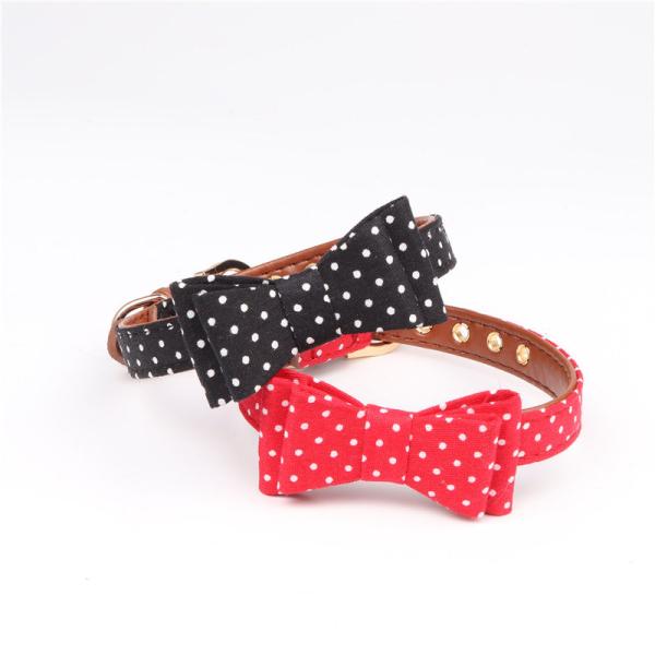 Dots Bowtie Collars Pet Leash Cute Dog Supply