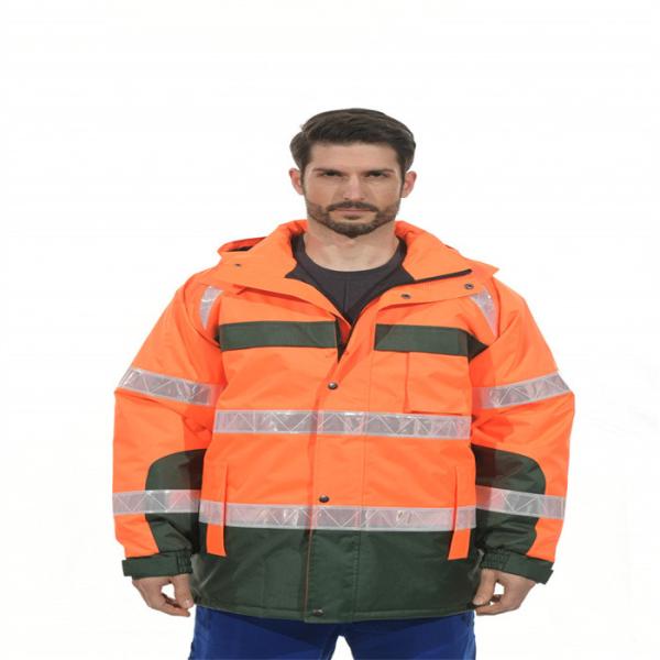 300D Oxford Safety Hi Vis Workwear Jacket Windproof And Waterproof