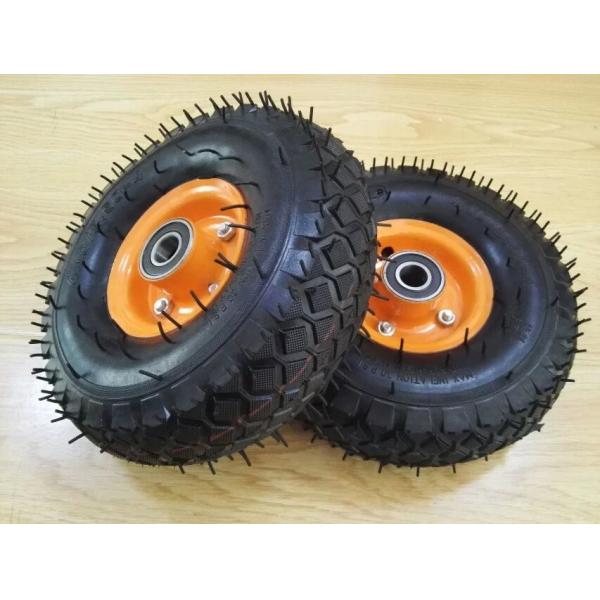 10 Inch Pneumatic Trolley Wheels 350 4 6PR Rubber Pneumatic Wheels For Garden