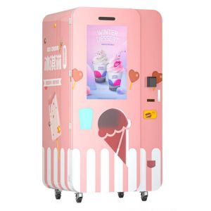 Halo fully automatic outdoor soft ice cream vending machine with 32 inch touch