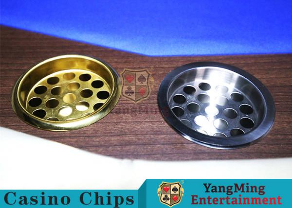 Quality Copper Color Poker Table Accessories , Windproof Stainless Steel Ashtray for sale