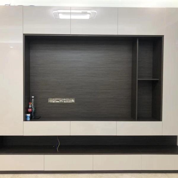 OEM Walnut Media Console Beside Coffee Table TV Console With Storage