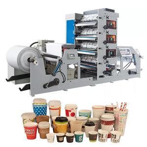 China Full Automatic Carton Box Paper Cup Printing Machines 4 Colors Flexo Printing Machine on sale