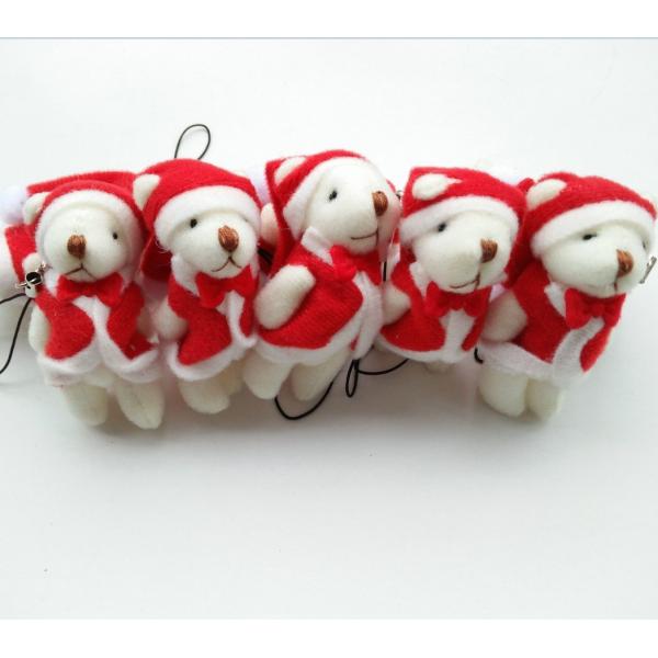 Mini Christmas Knuckle Bear 6cm Plush Toy Teddy Bear Doll Pendant with 6*3*2cm Size