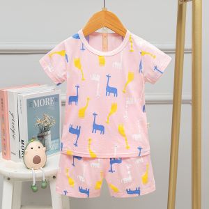 Cheap Children Summer Pyjama Sets Home Wear Giraffe Pattern For 50cm 54cm Bust wholesale