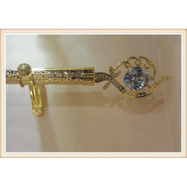 Classical delicate crystal zinc alloy curtain rod finials for home decoration