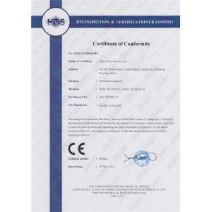 JISAN HEAVY INDUSTRY LTD Certifications
