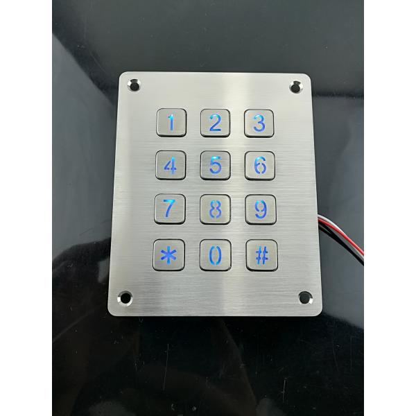 3*4 brushed keys 12 digit keypad metal numeric keypad for access controls system