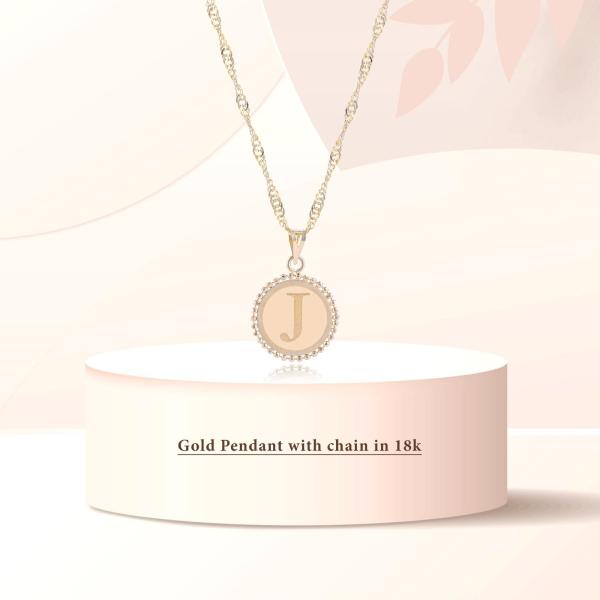 18K Gold ‘J’ Pendant Necklace