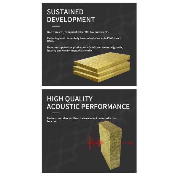 Custom Rockwool Acoustic Panels 40kg/M3-180kg/M3 For Noise Reduction