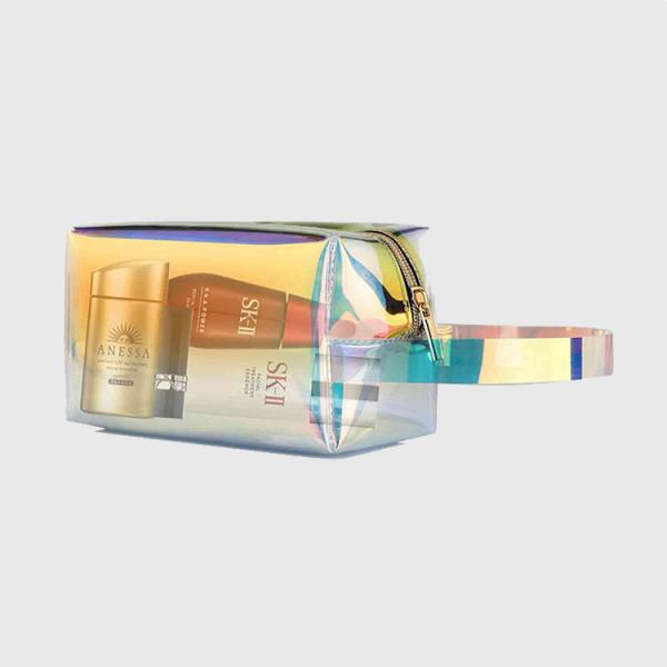 Holographic Transparent PVC Cosmetic Bag Hologram W21x11HxD7.5cm