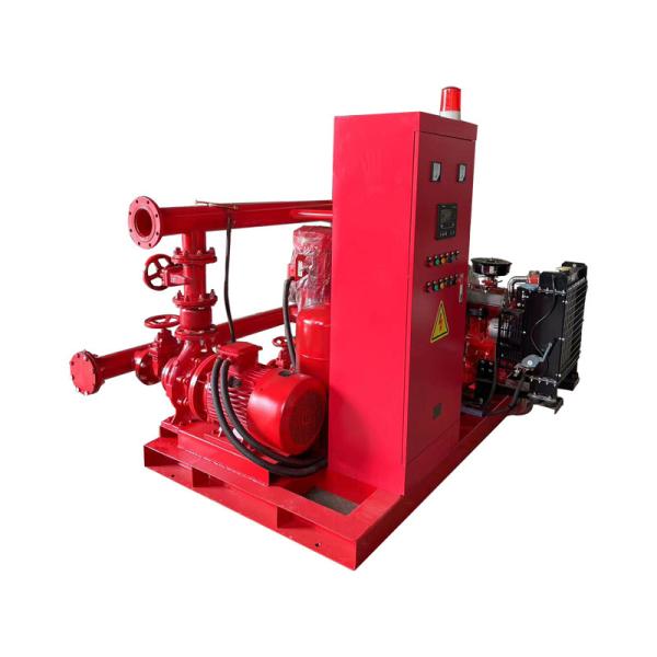 Diesel Fire Pump Package Emergency Fire Water Pump System Main pump set and jockey pump, electric, with hydropneumatic tank, suction and discharge