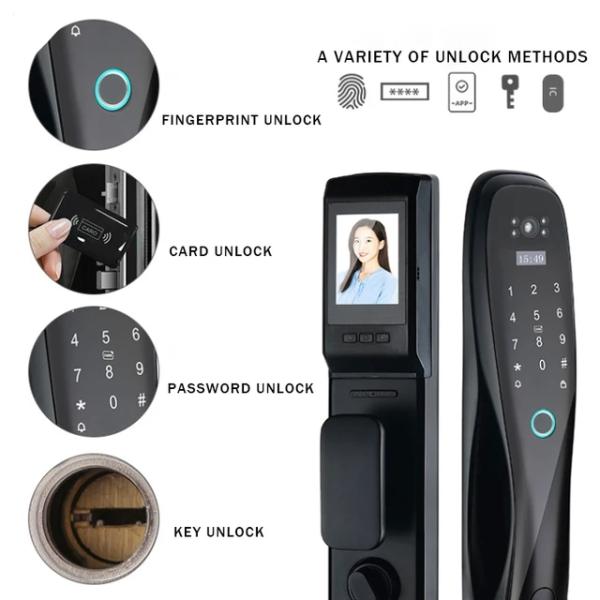 Apartment / Home Face Recognition Door Lock Cool Smart Door Lock With Camera