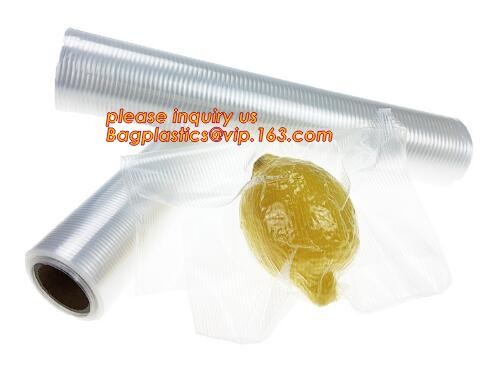 Embossing Resealable Vacuum Food Bags For Household Eco- friendly Texture Vacuum Food Storage Plastic Bag Rolls Moisture