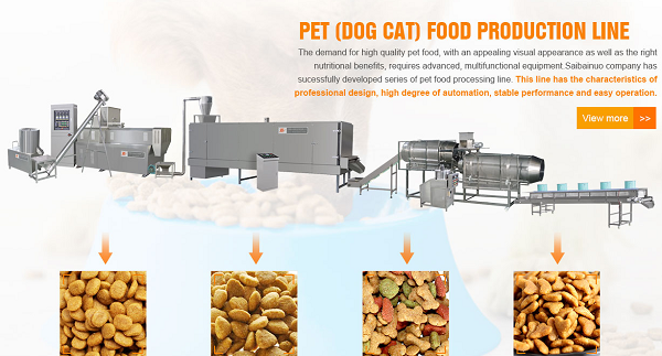 SBN Automatic Pet Cat Food Making Processing Line , Dog Food Manufacturing Machine Ss 304