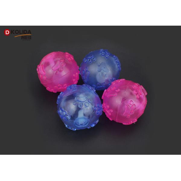 Random Color Pet Toys Chasing Bounce Rubber Ball LED Light Up Flashing