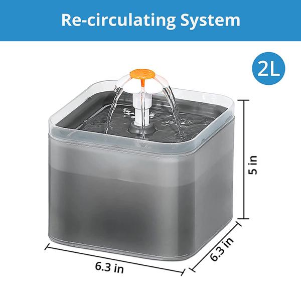 2L Pet Water Fountains Automatic Cat Drinking Water Fountains With LED