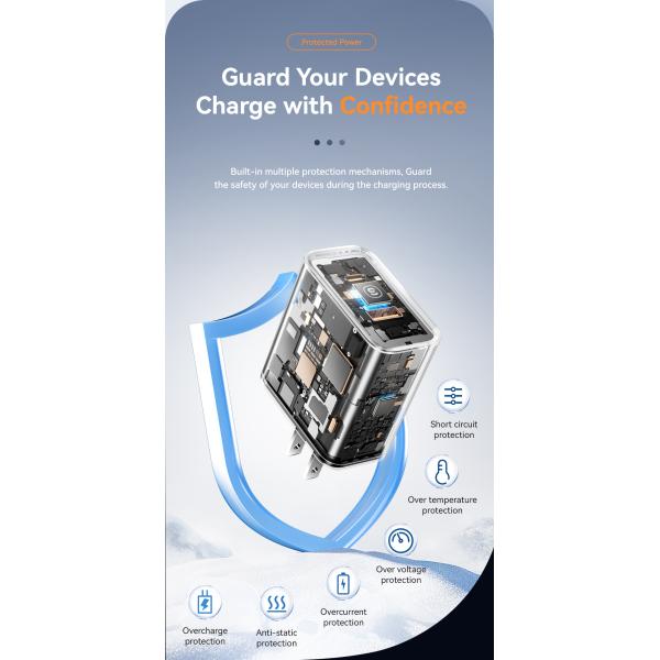 ESSAGER ES-CD43 USB Type C 65W QC4.0 PPS VOOC Gan Phone Fast Charger For Apple Huawei Xiaomi