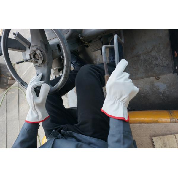 Rubberized Cuff Leather Safety Gloves