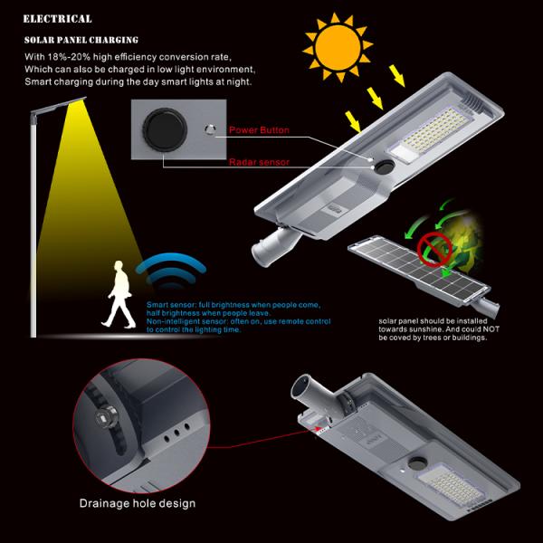 Good Quality Ip65 Waterproof Outdoor Road Light Smd Die-casting Aluminum 400w 600w All in One Led Solar Street Light