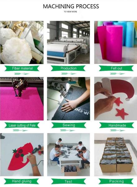 Eco Polyester Felt Handicraft Cute Animal Design 43 Colors For Laptop Bag