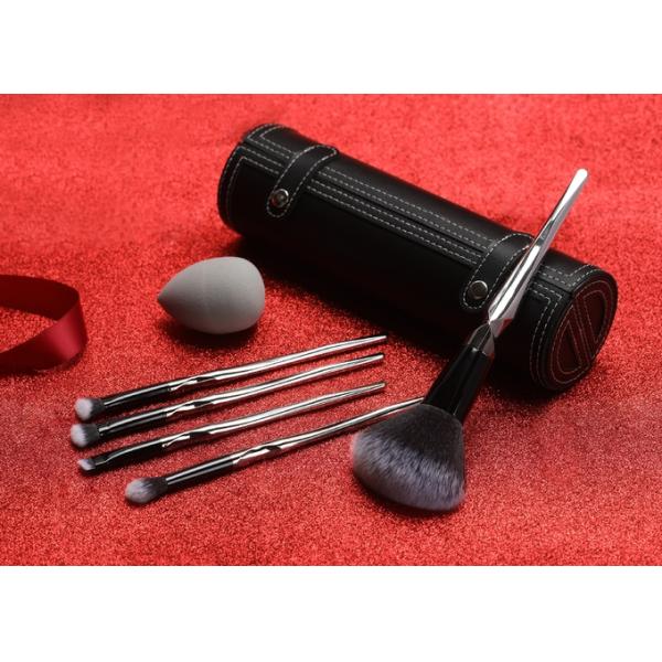 PBT hair X Shape 5pcs Makeup Brush Set With Cosmetic Case Beauty Makeup Tools