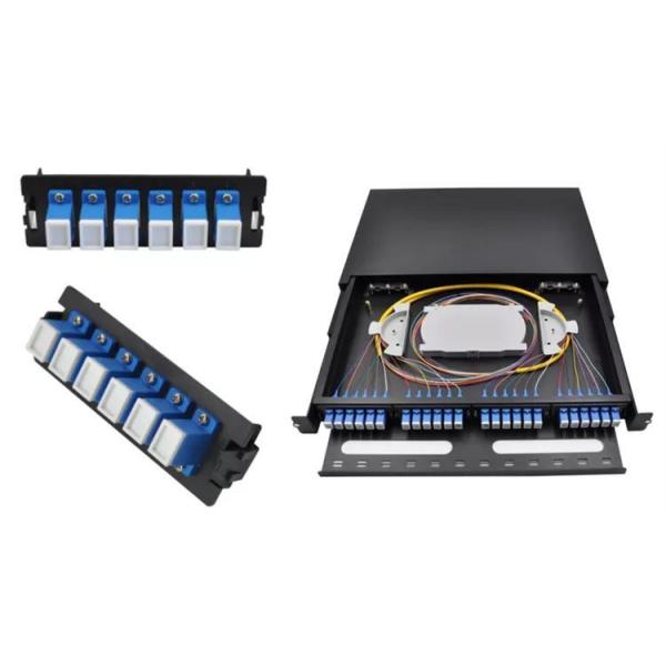 Rack Mount Fiber Optic Patch Panel 1U Ventilated 19 Inch ODF 24 Core