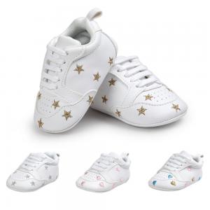 Cheap Amazon hot PU Leather sneakers white casual boy shoes new born kids first walking shoes baby boy wholesale