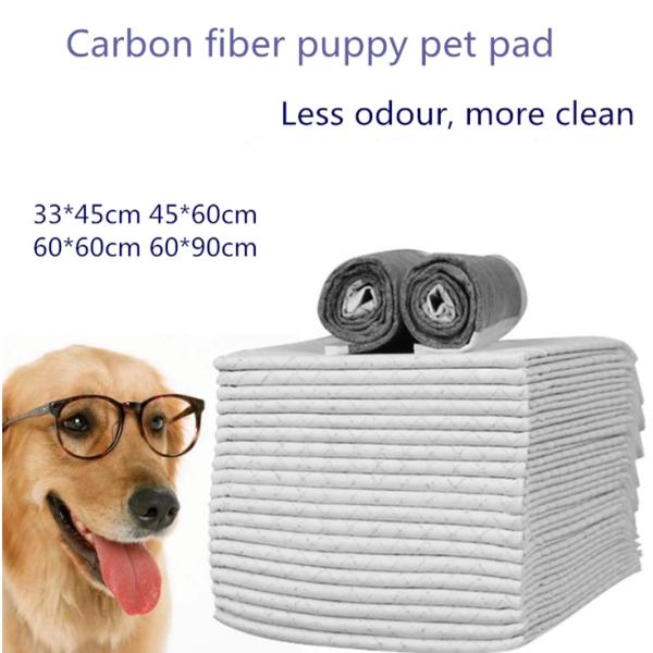 Disposable Pet Training Pads with Super Absorbent Bamboo Charcoal and Adhesive Sticker