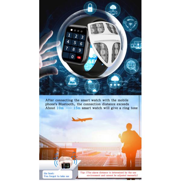 1.75 Inch Ble 3.0 Full Touch Fitness Tracker GTS Blood Pressure Smartwatch