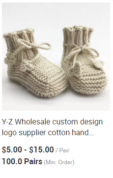 Y-Z Custom Logo Design Hand Knitted Crochet Home Newborn Girl Shoes Baby Booties for Baby Girls