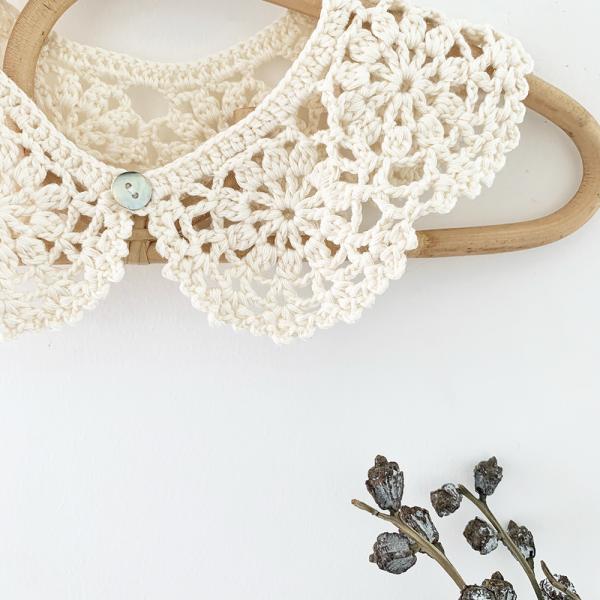 Y-F Baby Girls Two Color Lotus Leaf Collar Hand Crochet Cotton Lace Flower False Collar Accessories